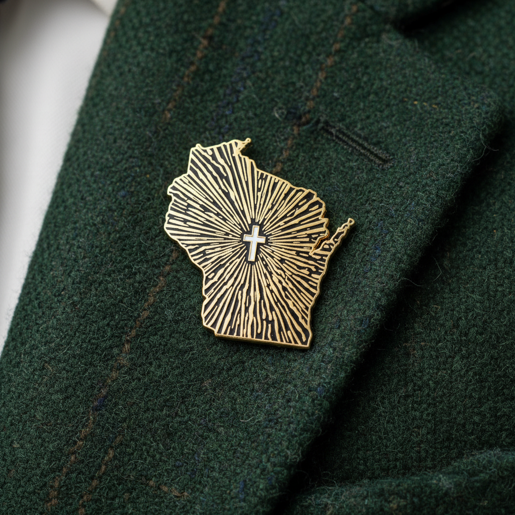 Wisconsin Lone Bulwark - CN Pin - 1.25" (Based States)