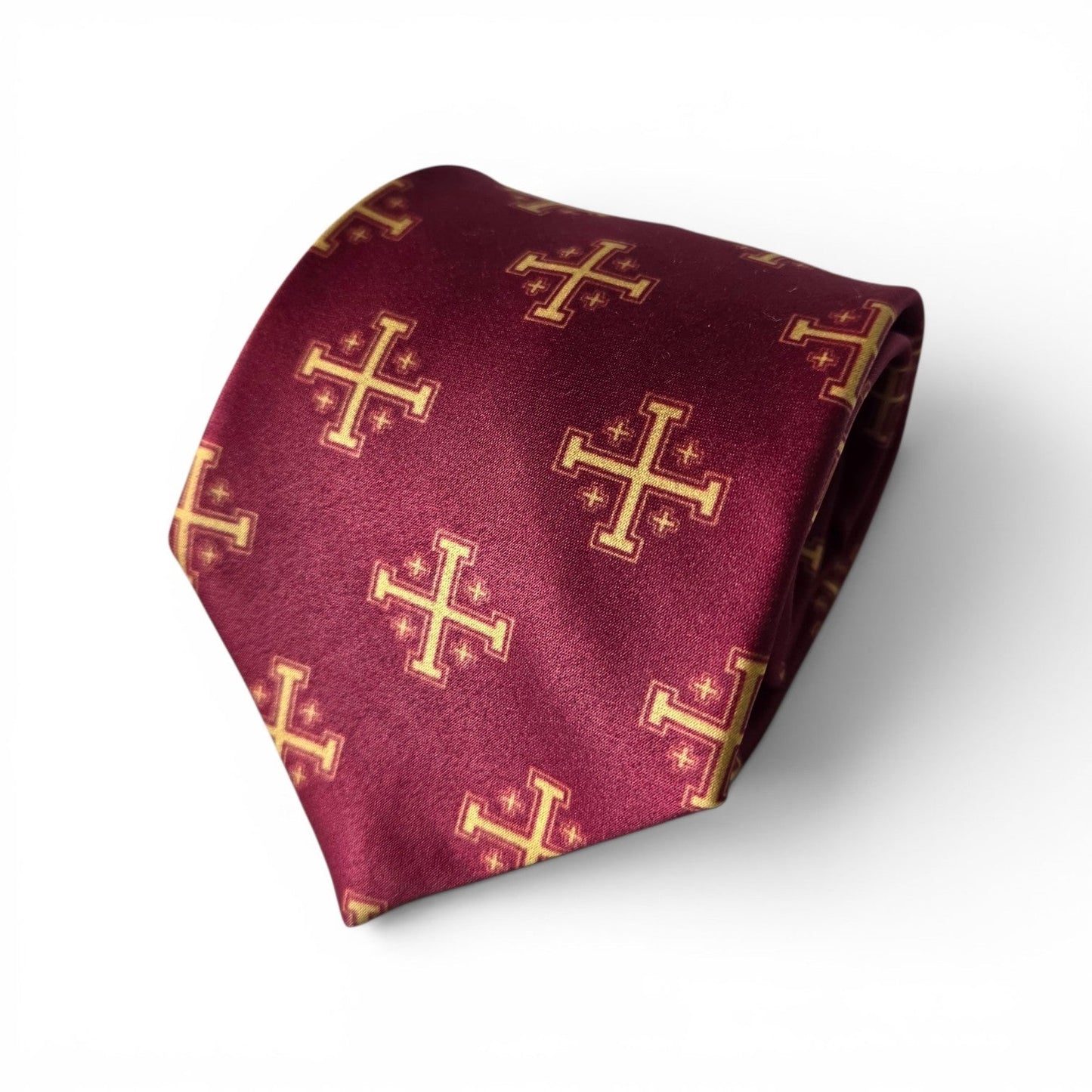 Gold Jerusalem Cross with Gold Accents Necktie