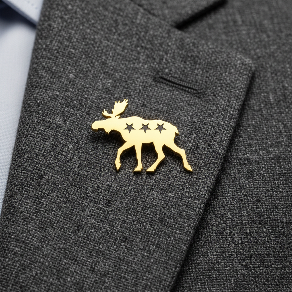 Bull Moose Pin - 1"