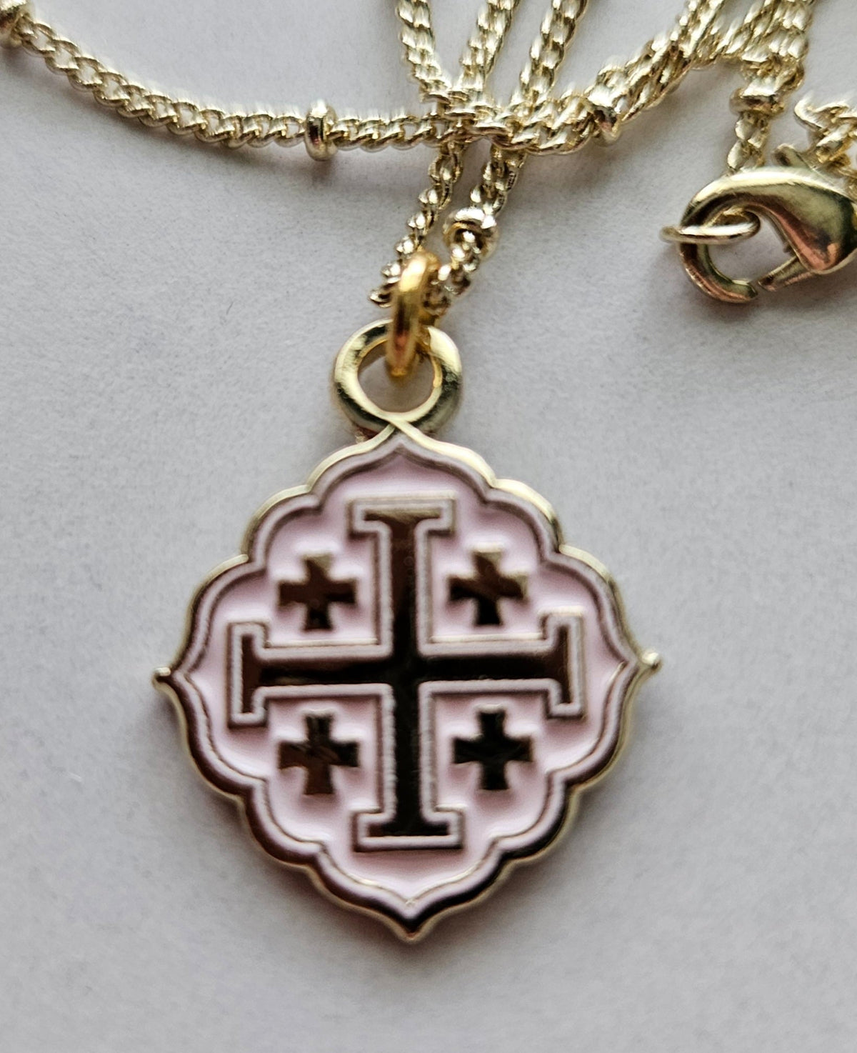Quatrafoil Jerusalem Cross Necklace