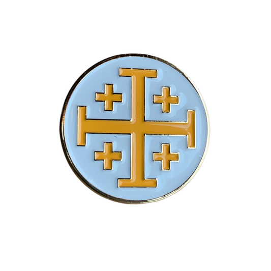 Jerusalem Cross Lapel Pins (5 Color Set Collection)