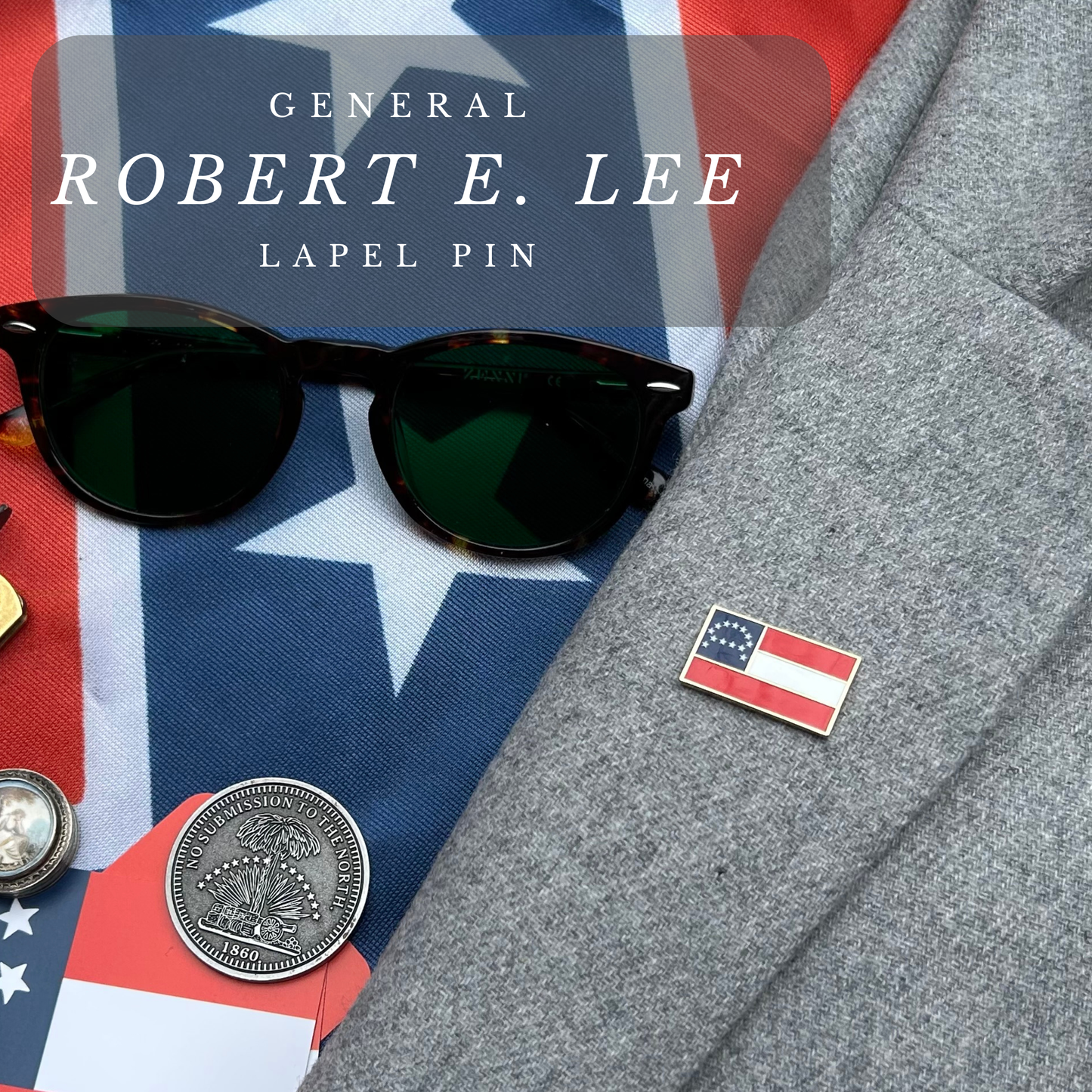 General Robert E. Lee Headquarters Flag Lapel Pin
