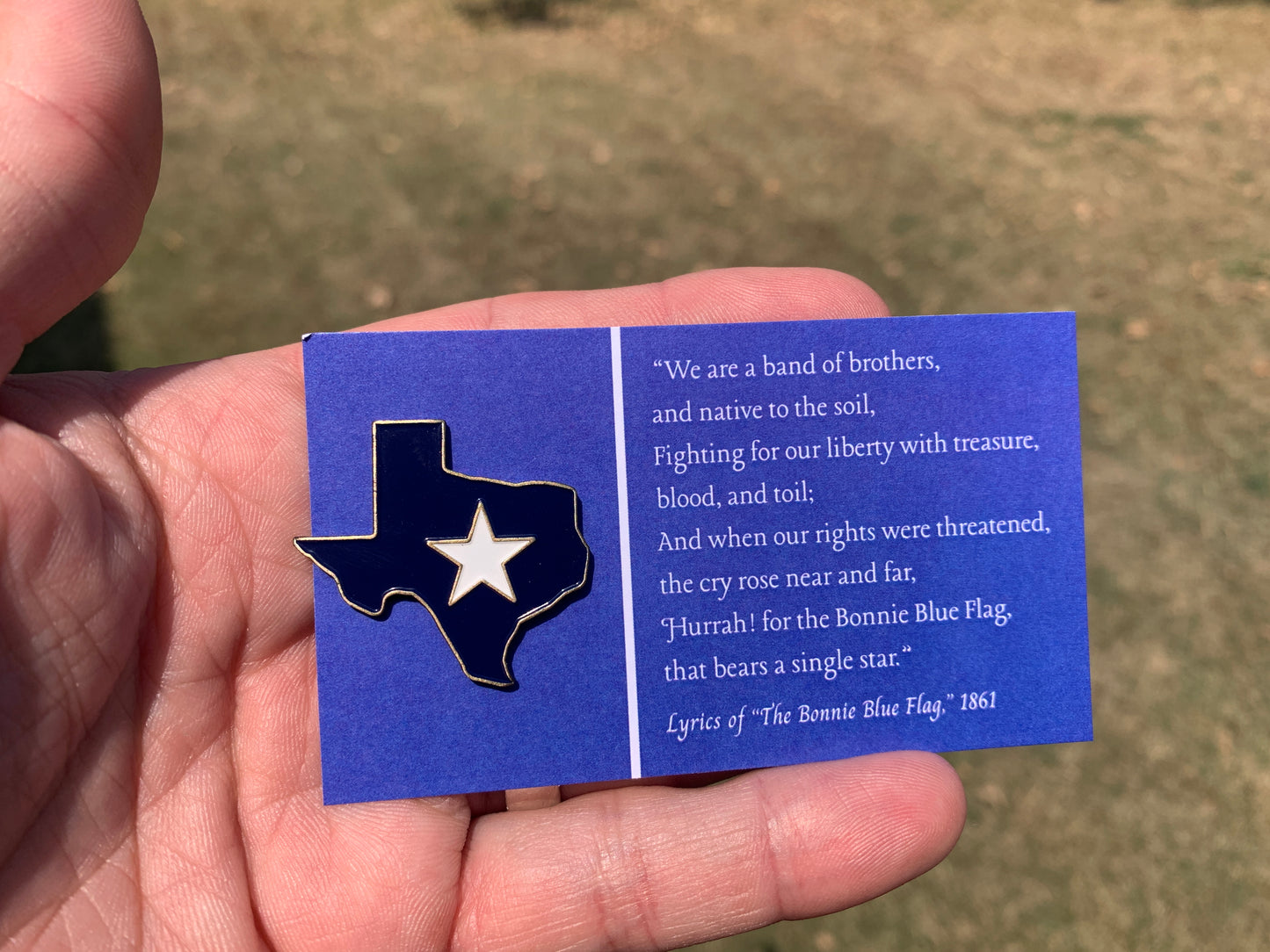 Bonnie Blue Texas Lapel Pin - 1.25"