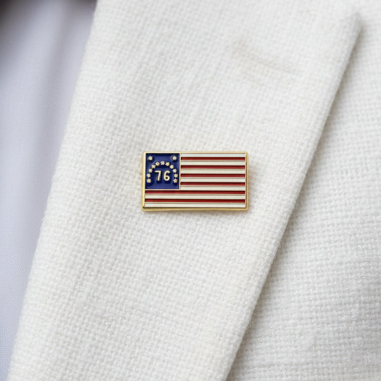 Bennington '76 Flag Pin - 1"