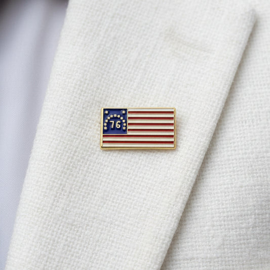 Bennington '76 Flag Pin - 1"