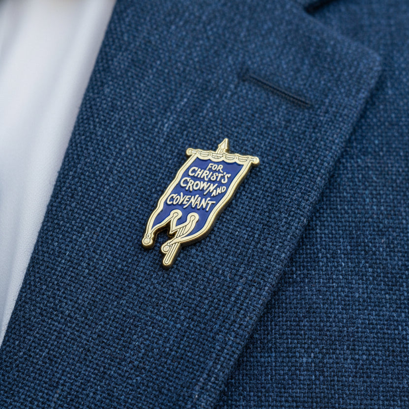 Covenanter Blue Banner Pin - 1.25"