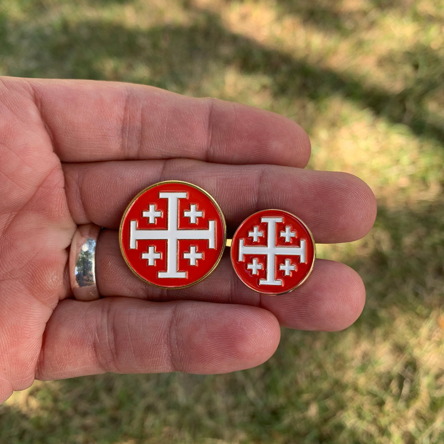 Jerusalem Cross Mini Pin - .75"