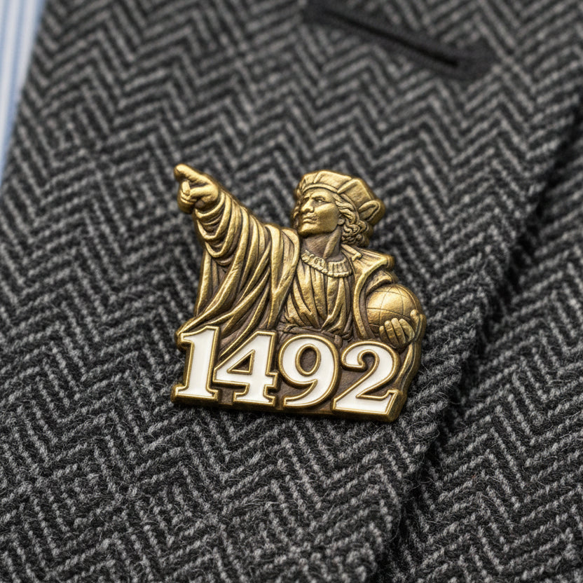 The Discovery of 1492 Pin - 10K Gold Plated - 1"