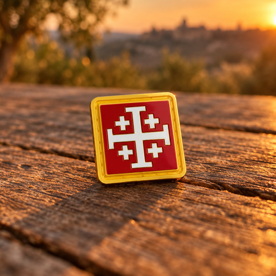 Jerusalem Cross Mini Patch - 1" (Red)