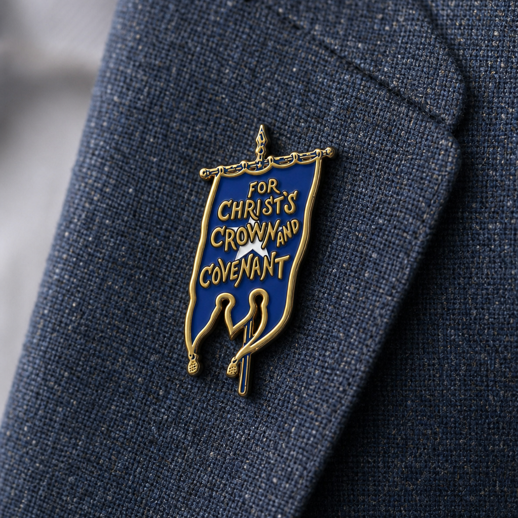 Crown & Covenant Bonnie Blue Flag Pin - 1.25"