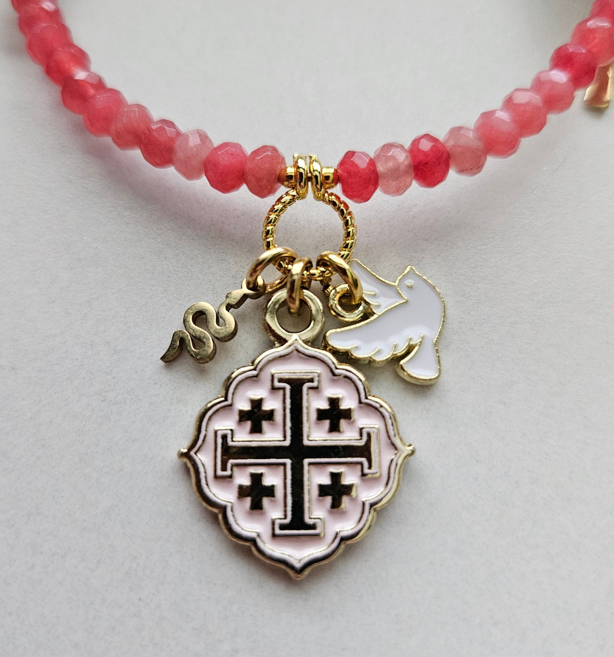 Quatrafoil Matthew 10:16 Jerusalem Cross Wrap Essential Oil Diffuser Bracelet