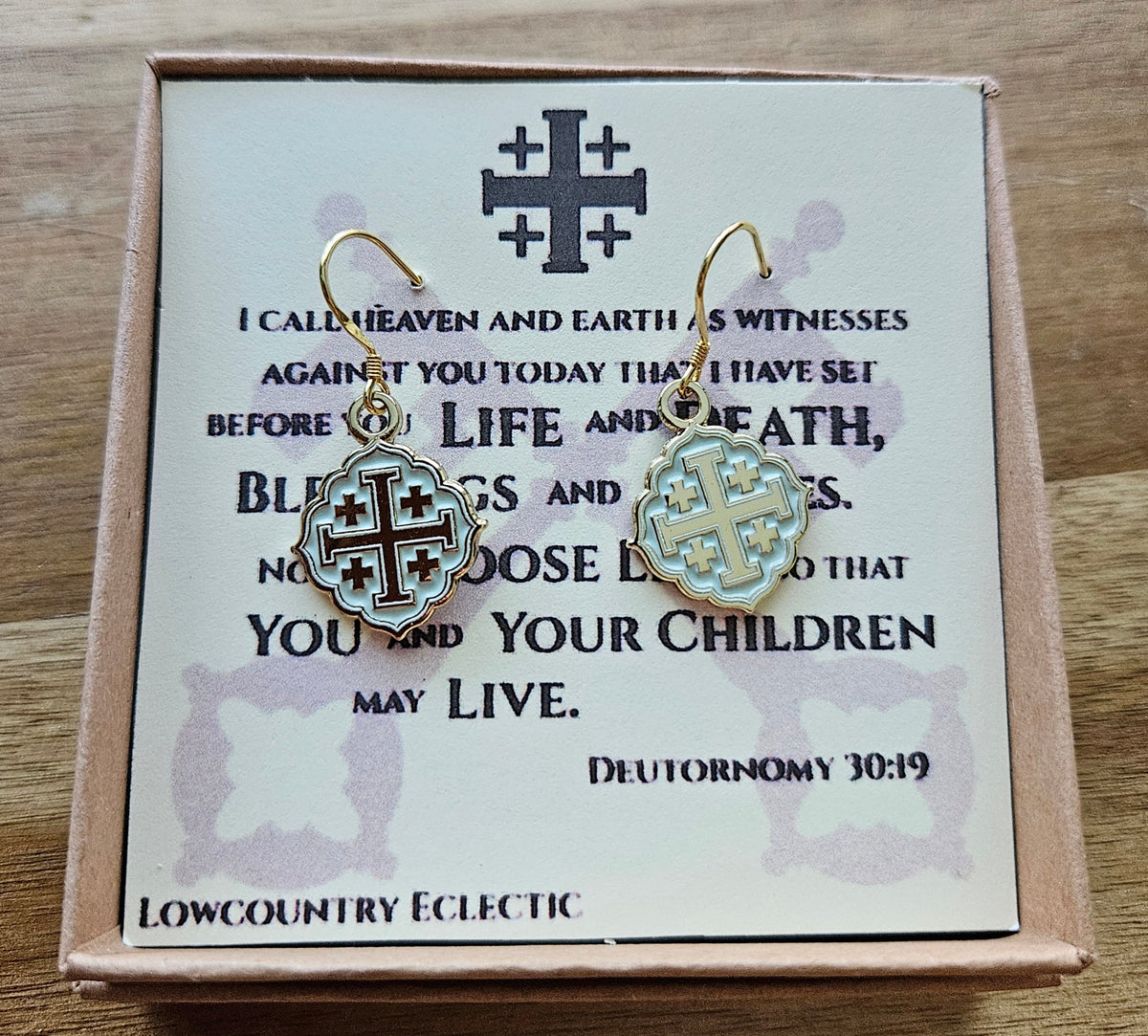 Quatrafoil Jerusalem Cross Earrings