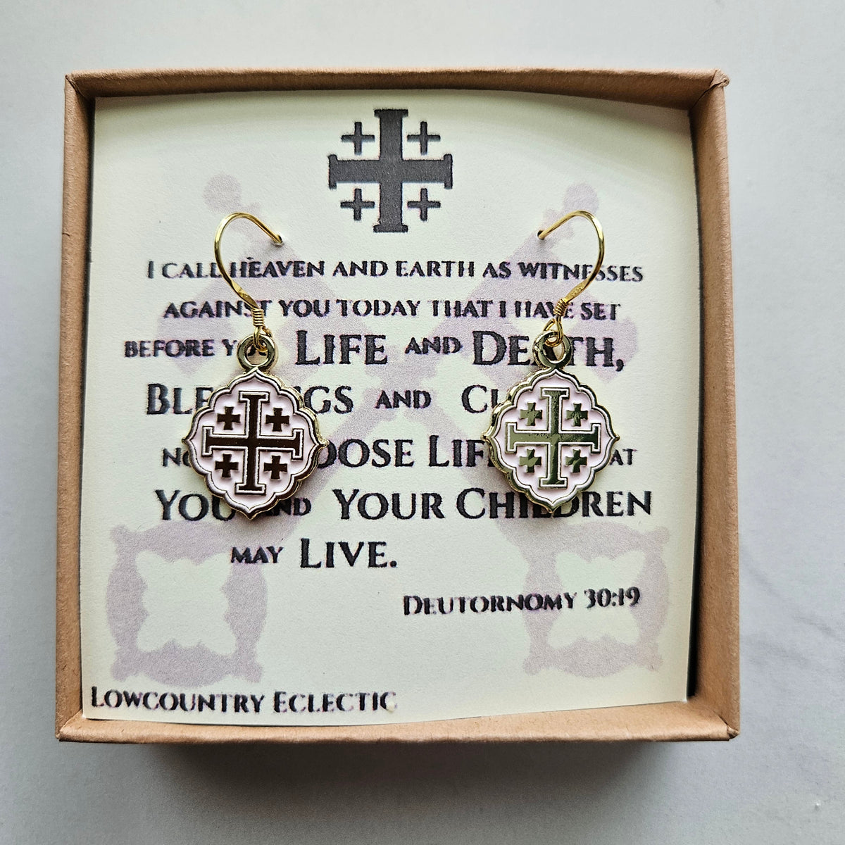 Quatrafoil Jerusalem Cross Earrings