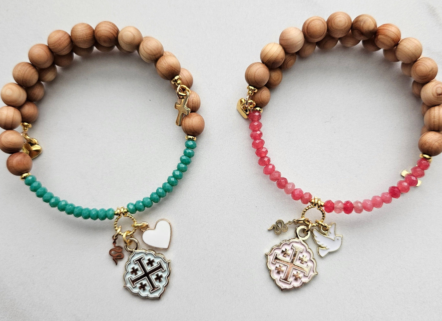 Quatrafoil Matthew 10:16 Jerusalem Cross Wrap Essential Oil Diffuser Bracelet