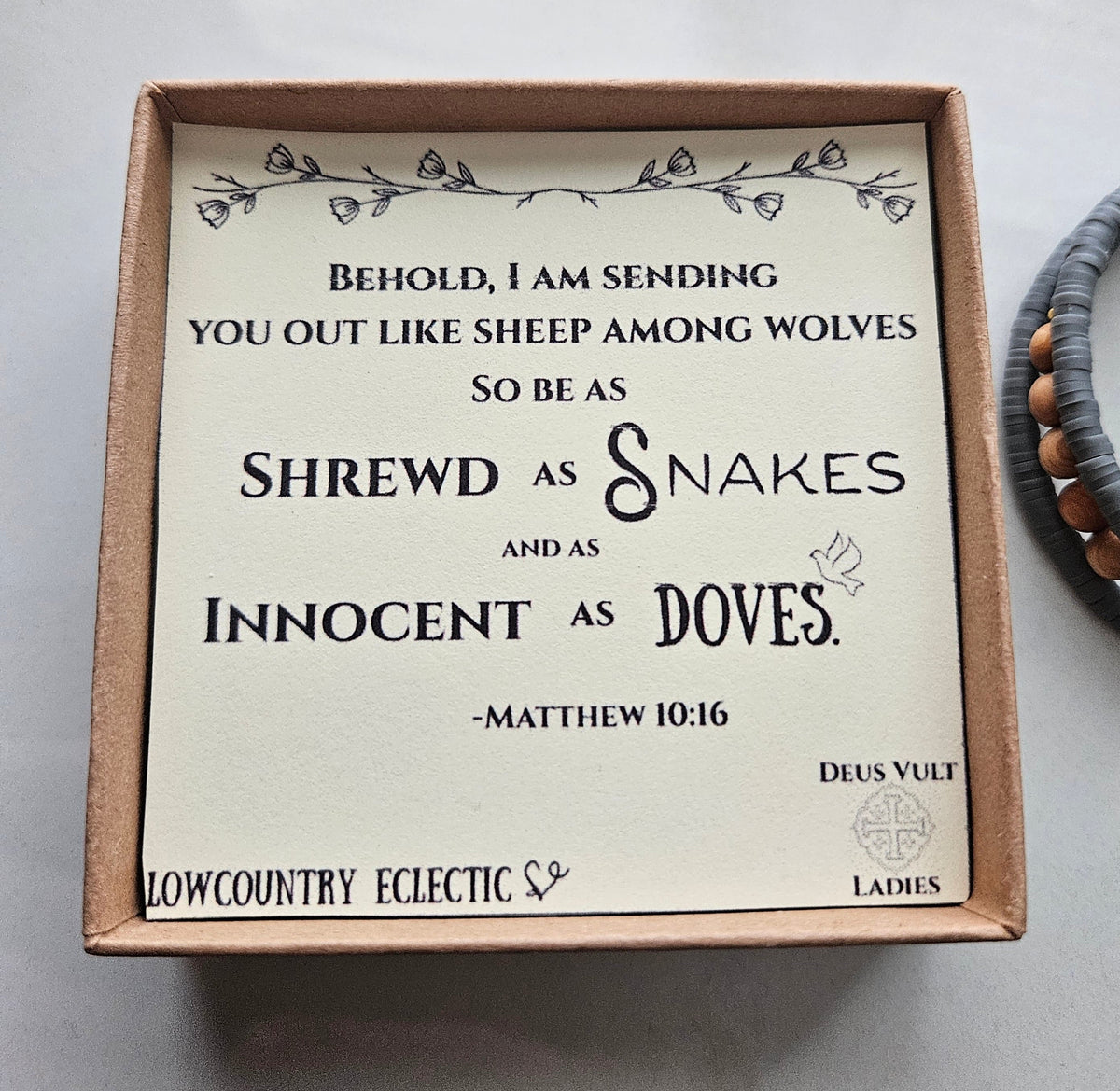 Quatrafoil Matthew 10:16 Jerusalem Cross Wrap Essential Oil Diffuser Bracelet