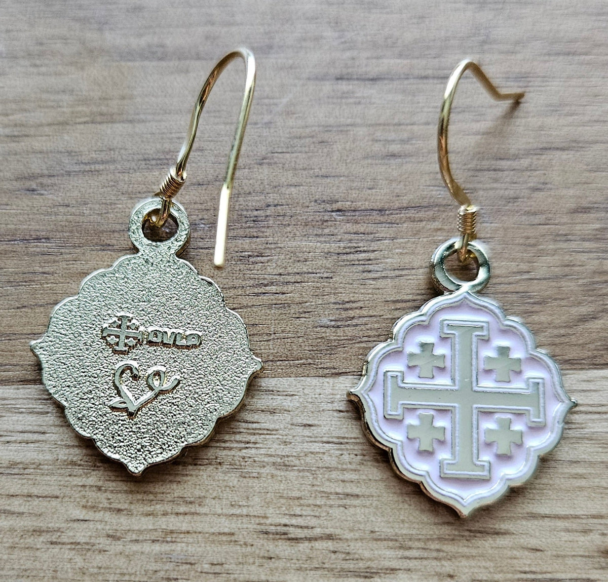 Quatrafoil Jerusalem Cross Earrings