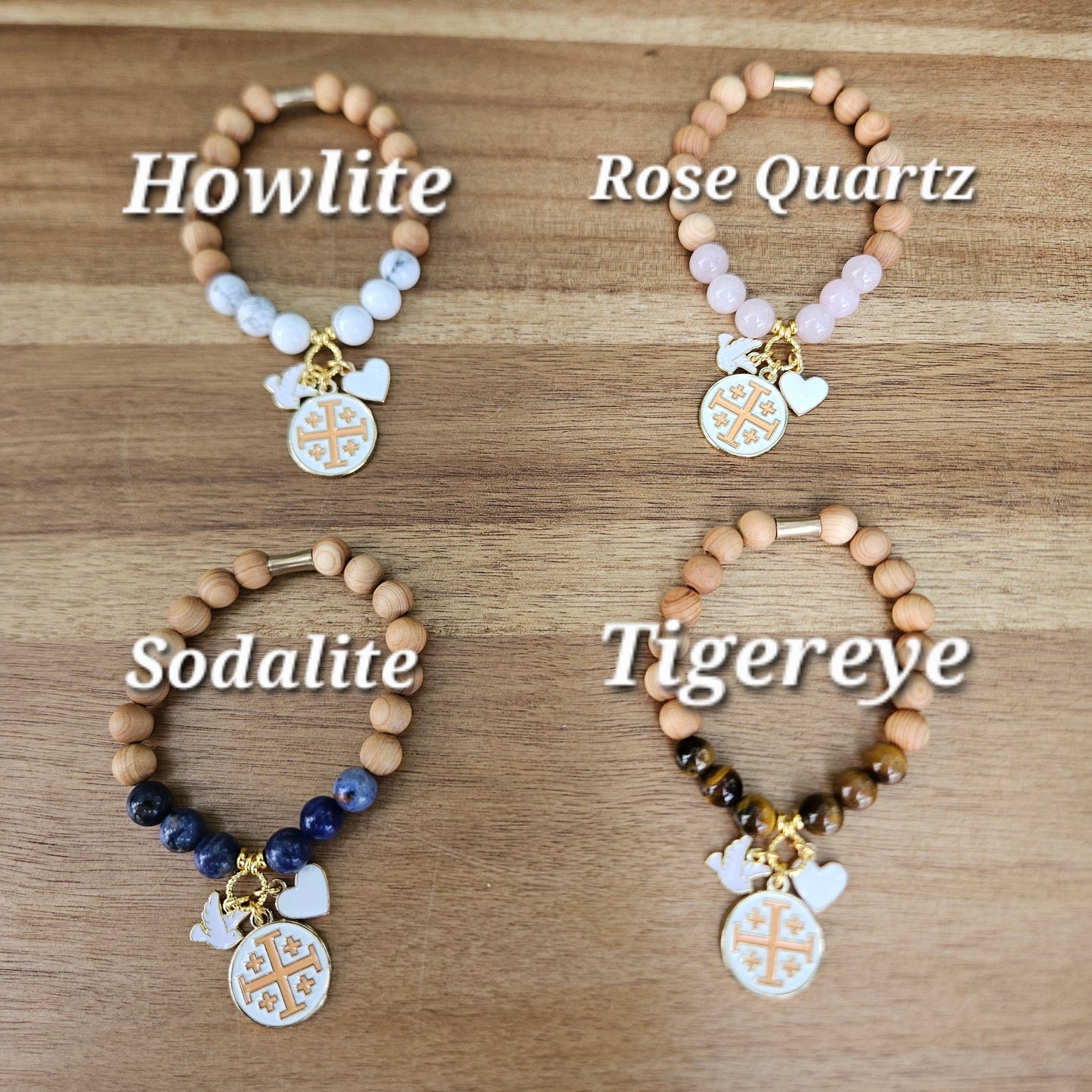 Matthew 10:16 Jerusalem Cross Stretch Essential Oil Diffuser Bracelet