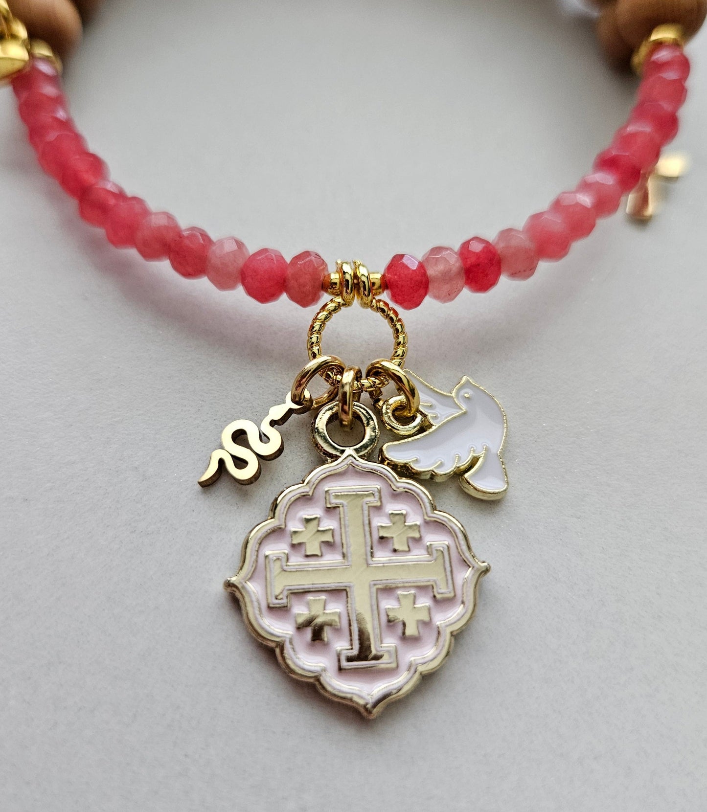 Quatrafoil Matthew 10:16 Jerusalem Cross Wrap Essential Oil Diffuser Bracelet