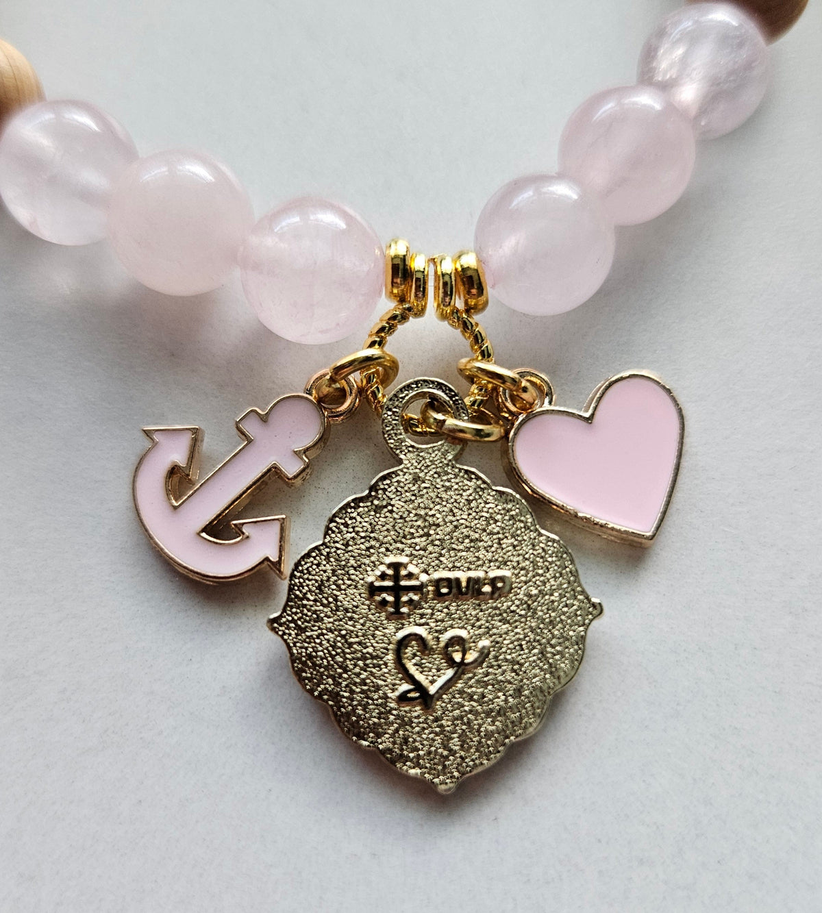Quatrafoil Jerusalem Cross Hope Anchor Stretch Essential Oil Diffuser Bracelet