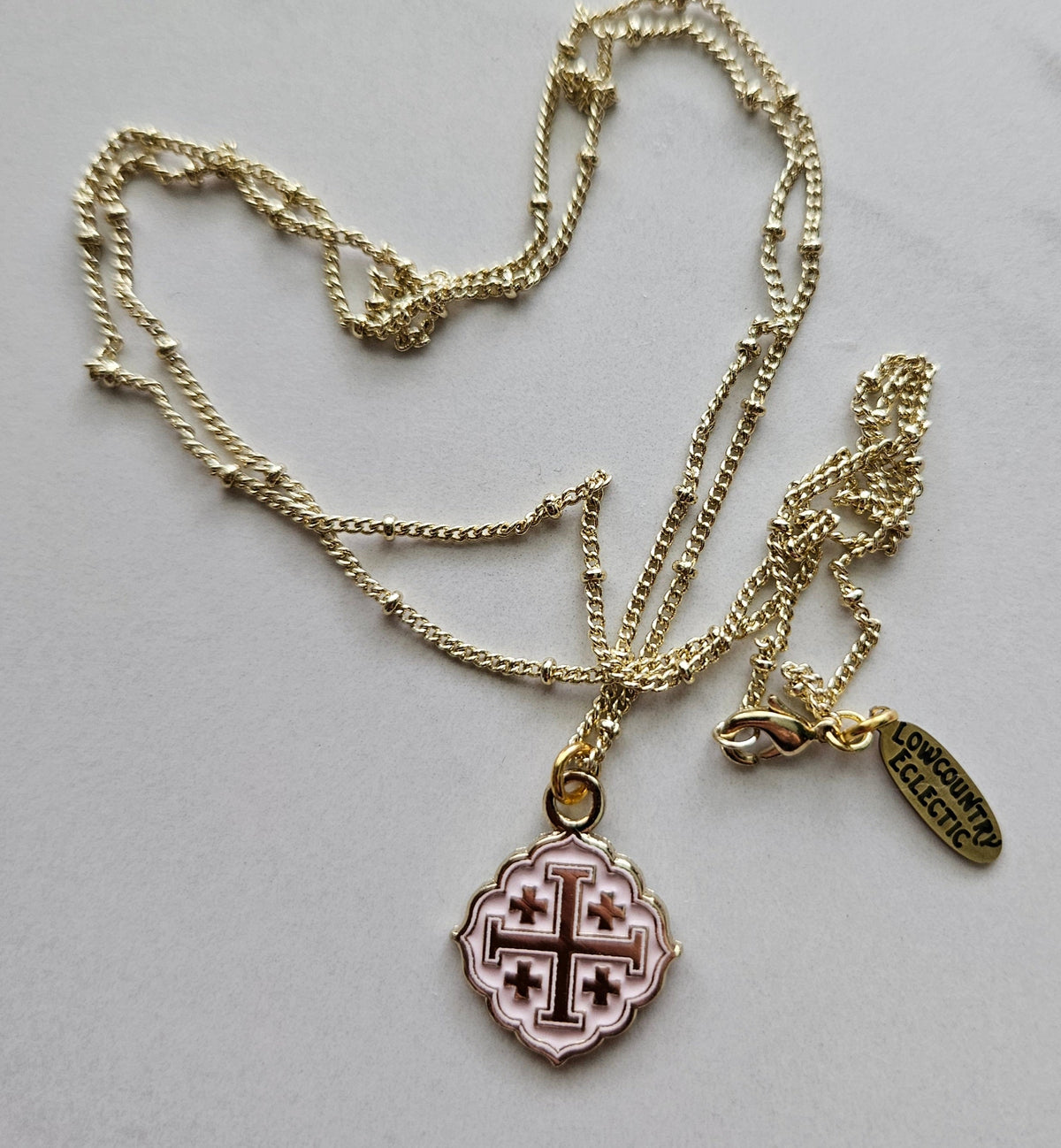 Quatrafoil Jerusalem Cross Necklace