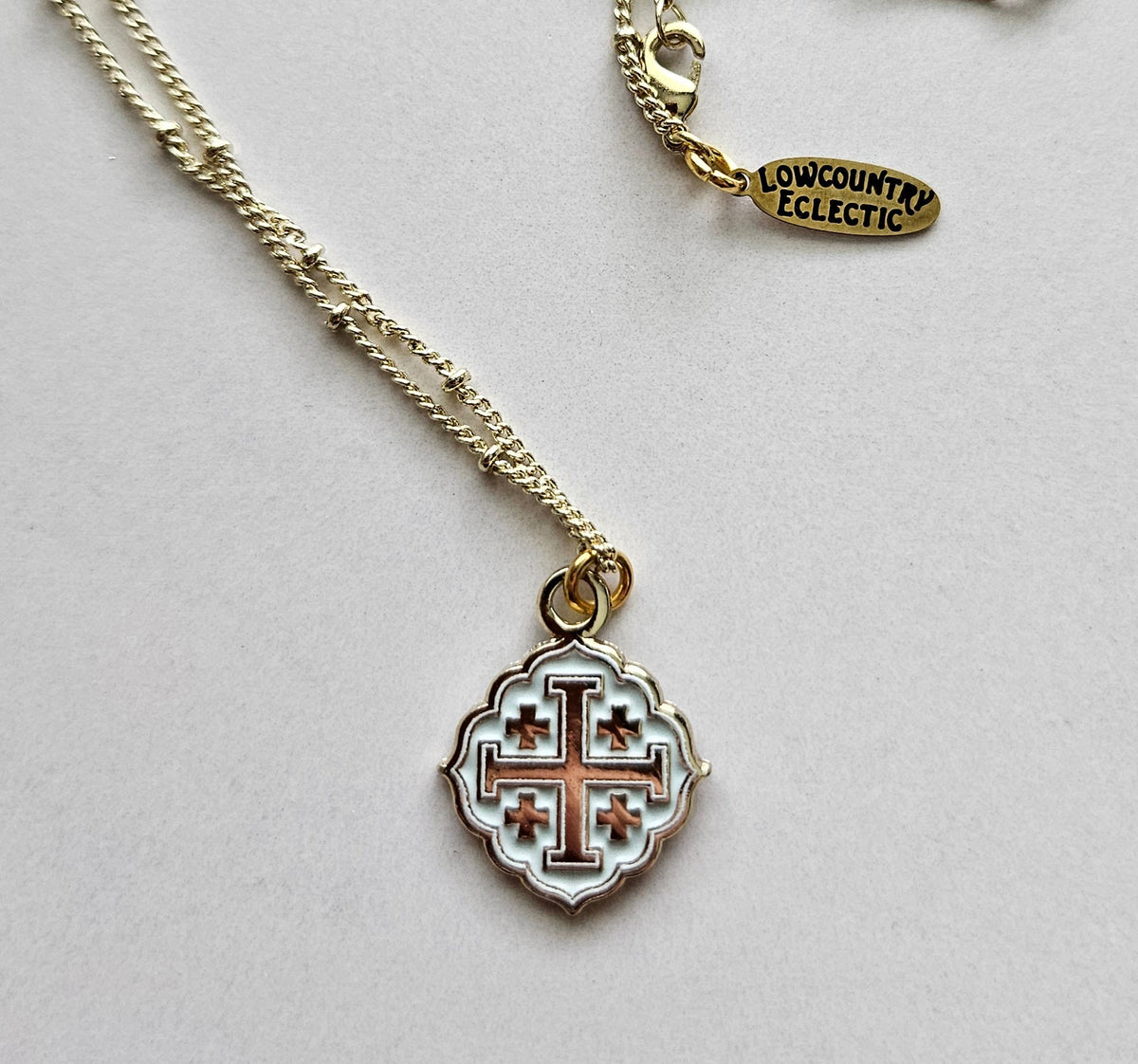 Quatrafoil Jerusalem Cross Necklace