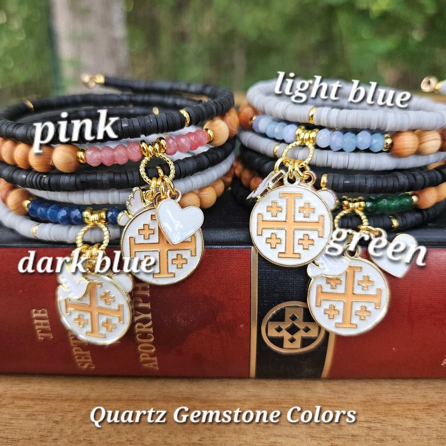 Matthew 10:16 Jerusalem Cross Wrap Essential Oil Diffuser Bracelet