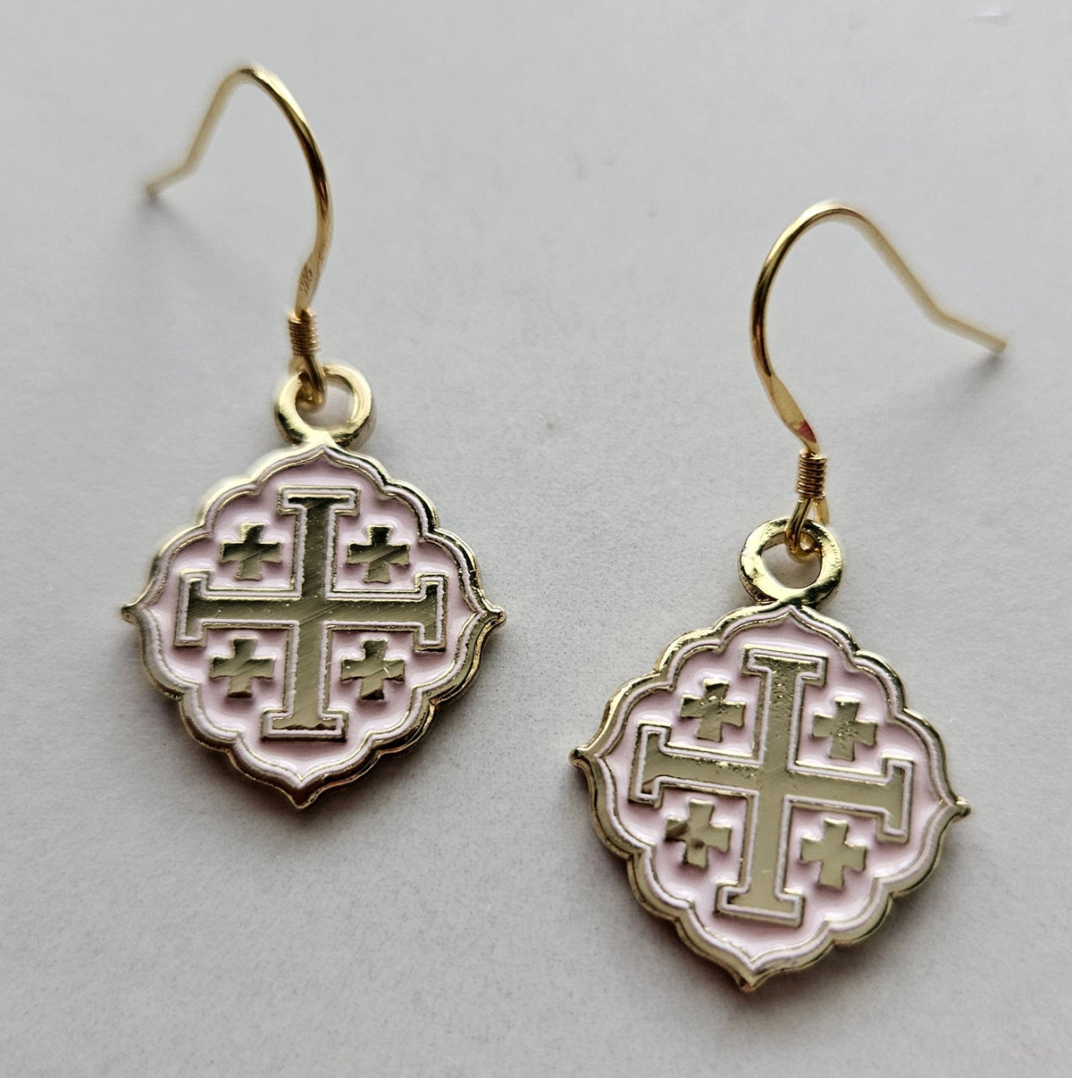 Quatrafoil Jerusalem Cross Earrings